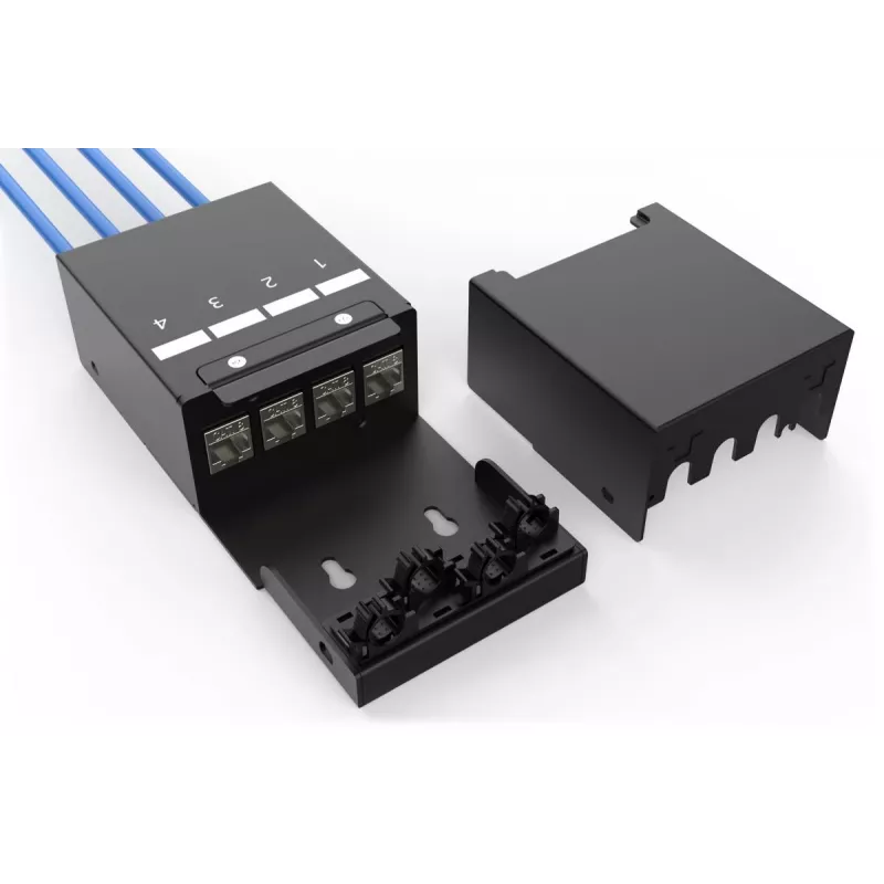 DIGITUS Consolidation Point Box - 4 Ports Keystone-Module mit intelligentem Kabelmanager