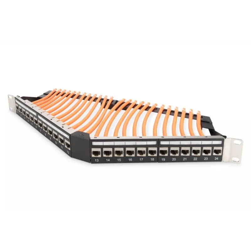 DIGITUS CAT6a Keystone Jack - geschirmt, werkzeugfreier Anschluss - intelligenter Kabelmanager - 24 Stück