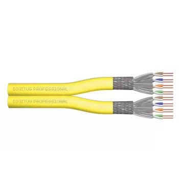 DIGITUS Installationskabel - CAT 7A - S/FTP - AWG 22/1 Duplex - 500m - gelb - Dca-s1a d1 a1