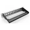 DIGITUS Modular Patch Panel, geschirmt 12-Port, Blank, 1U, 254mm (10 Zoll) Rack-Montage Farbe schwarz RAL 9005