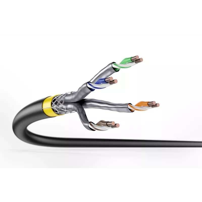 DIGITUS Installationskabel - CAT 7A - S/FTP - AWG 22/1 simplex - 500m - gelb - Dca-s1a d1 a1