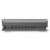 DIGITUS Patchpanel CAT6A geschirmt, 8-Port 1U, 10-Zoll-Rackmontage, schwarz RAL 9005
