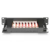 DIGITUS Patchpanel CAT6A geschirmt, 8-Port 1U, 10-Zoll-Rackmontage, schwarz RAL 9005
