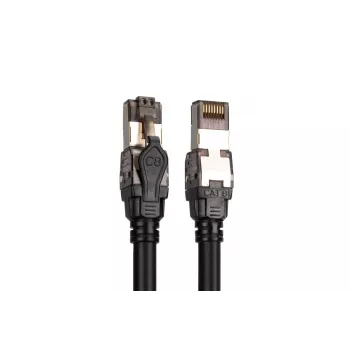 DIGITUS patch Kabel - Cat 8.1 - S/FTP - AWG 24/7 - 2m - Schwarz