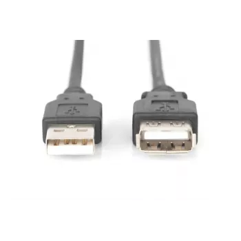 DIGITUS USB 2.0 Verlängerungskabel, Typ A Stecker/Buchse, 2m, USB 2.0 konform, Schwarz
