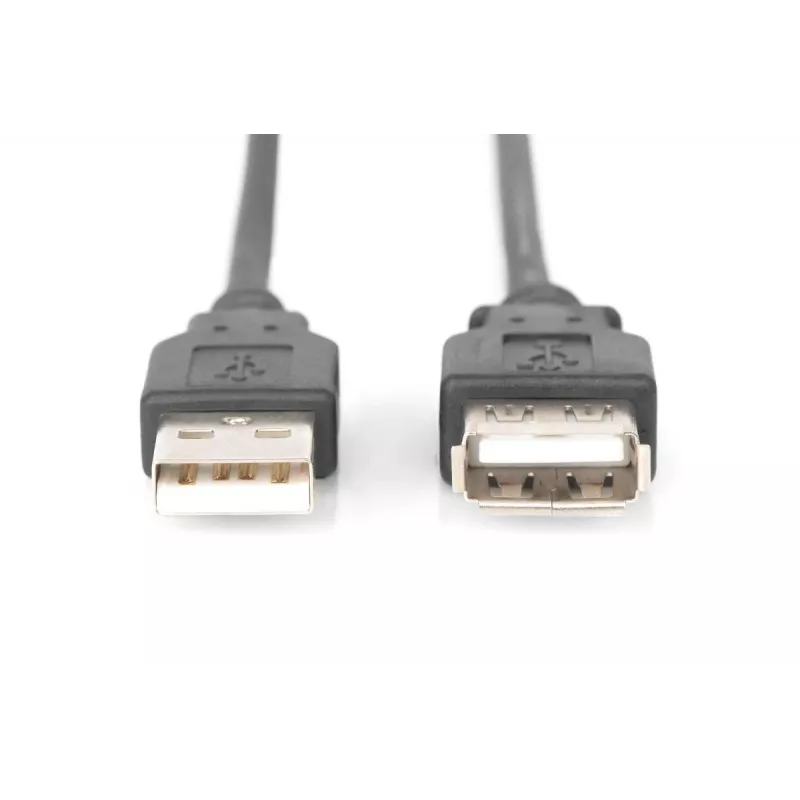 DIGITUS USB 2.0 Verlängerungskabel, Typ A Stecker/Buchse, 2m, USB 2.0 konform, Schwarz