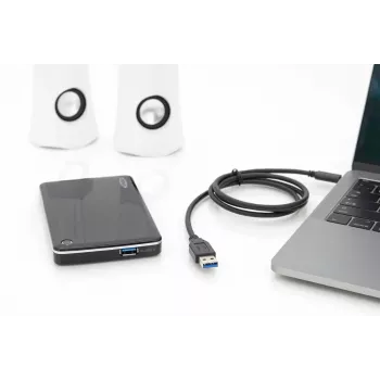 DIGITUS ASSMANN USB Typ-C Verbindungskabel, Typ C zu A M/M, 1m voll ausgestattet, Gen2, 3A, 10GB, 3.1 Version, CE, schwarz