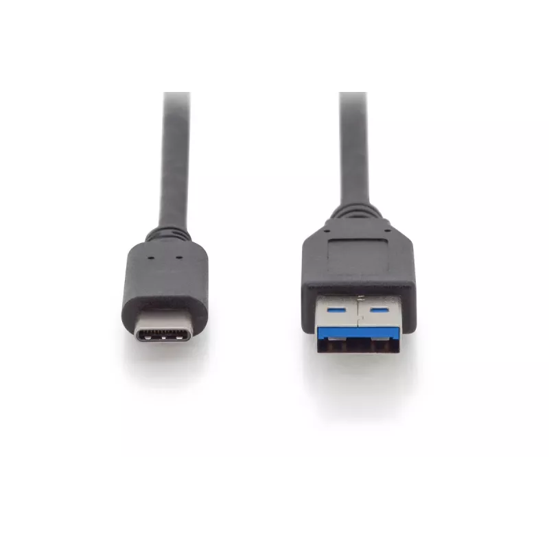 DIGITUS ASSMANN USB Typ-C Verbindungskabel, Typ C zu A M/M, 1m voll ausgestattet, Gen2, 3A, 10GB, 3.1 Version, CE, schwarz