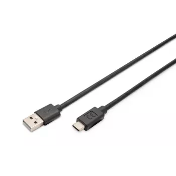 DIGITUS ASSMANN USB Type-C Verbindungskabel, Typ C auf A Stecker/Stecker, 3m, 3A, 480 MB/s, 2.0 Version, schwarz