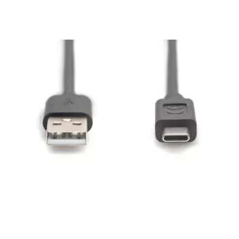 DIGITUS ASSMANN USB Type-C Verbindungskabel, Typ C auf A Stecker/Stecker, 3m, 3A, 480 MB/s, 2.0 Version, schwarz