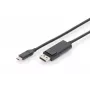 DIGITUS USB Type-C-Adapterkabel, Type-C auf DP M/M, 2 m 4K/60 Hz, 32,4 Gbit/s, CE, schwarz
