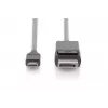 DIGITUS USB Type-C-Adapterkabel, Type-C auf DP M/M, 2 m 4K/60 Hz, 32,4 Gbit/s, CE, schwarz