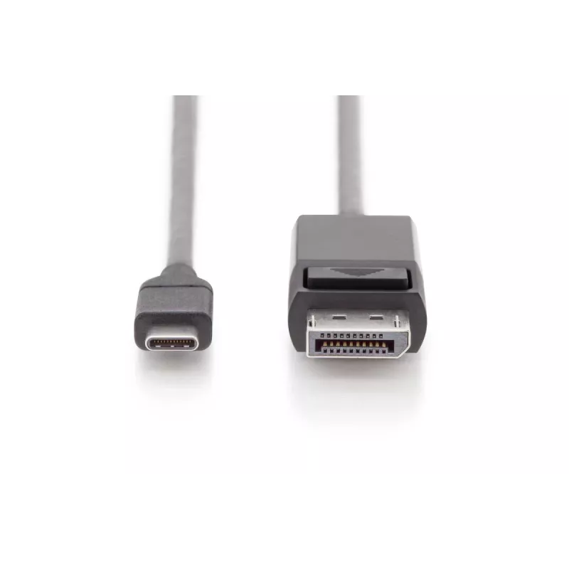 DIGITUS USB Type-C-Adapterkabel, Type-C auf DP M/M, 2 m 4K/60 Hz, 32,4 Gbit/s, CE, schwarz