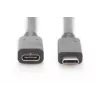 DIGITUS USB Typ-C Verlängerungskabel, Typ C M/F, 2 m Full-Featured, Gen2, 3A, 10 Gbit/s, Version 3.1, CE