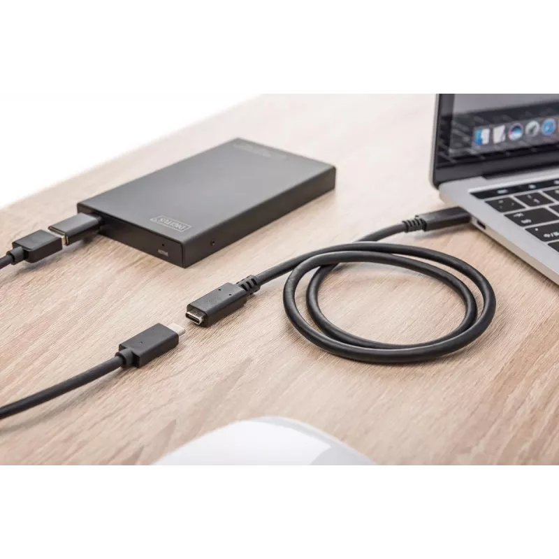 DIGITUS USB Typ-C Verlängerungskabel, Typ C M/F, 2 m Full-Featured, Gen2, 3A, 10 Gbit/s, Version 3.1, CE