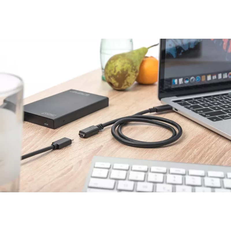 DIGITUS USB Typ-C Verlängerungskabel, Typ C M/F, 2 m Full-Featured, Gen2, 3A, 10 Gbit/s, Version 3.1, CE