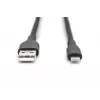 DIGITUS USB Silikon-Ladekabel USB-A - Lightning USB 2.0 12W - 50cm schwarz