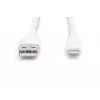 DIGITUS USB Silicone Ladekabel USB-A - Lightning USB 2.0 12W - 2m weiß