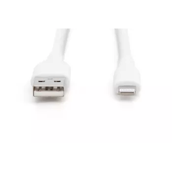 DIGITUS USB Silicone Ladekabel USB-A - Lightning USB 2.0 12W - 2m weiß