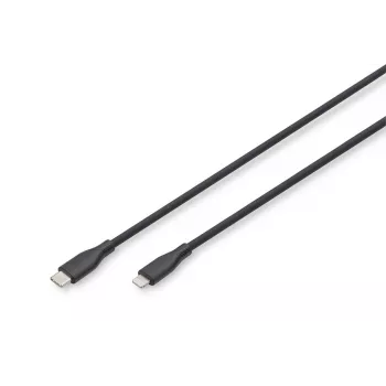 DIGITUS USB-Silicon-Ladekabel USB-C - Lightning USB 2.0 60W - 2m schwarz