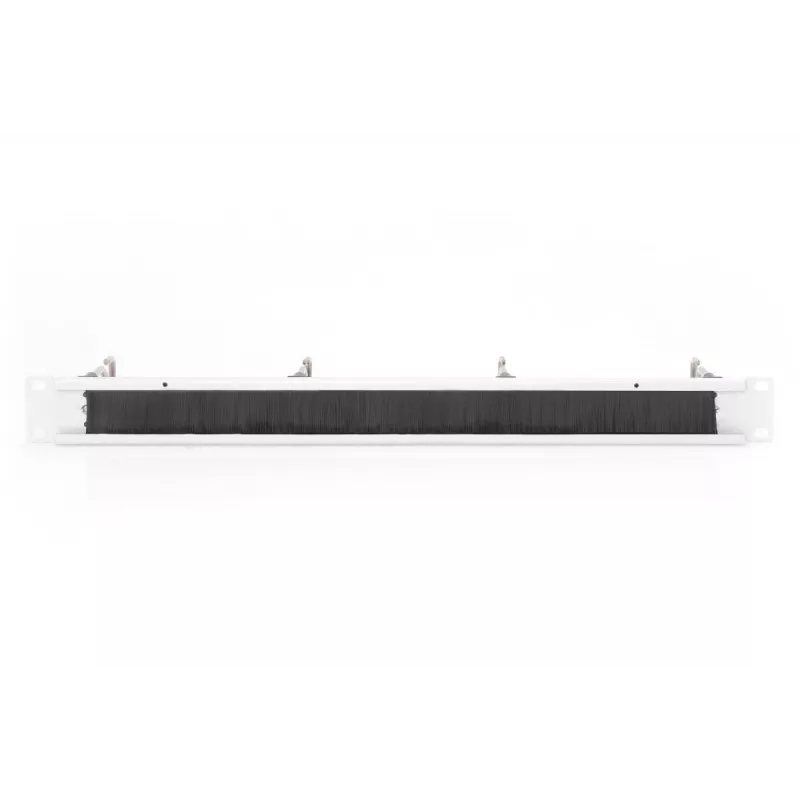DIGITUS 1U Kabelmanagement-Panel mit Bürste, 4 Stahlringe 40x75 mm, grau (RAL 7035)