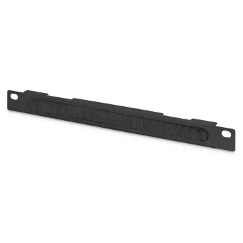 DIGITUS 10-Zoll-Kabelführungsplatte, 0,5HE, Kabelbürste, 22 x 254 x 12 mm, schwarz