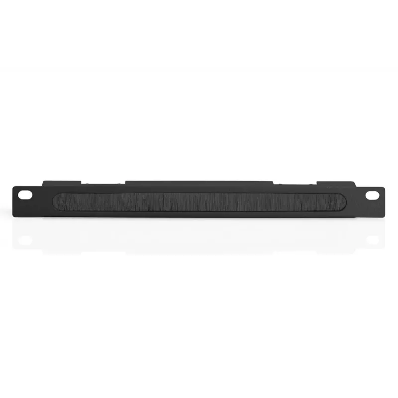 DIGITUS 10-Zoll-Kabelführungsplatte, 0,5HE, Kabelbürste, 22 x 254 x 12 mm, schwarz