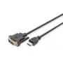 DIGITUS HDMI-Adapterkabel, Typ A-DVI(18+1) M/M, 2m Full HD schwarz