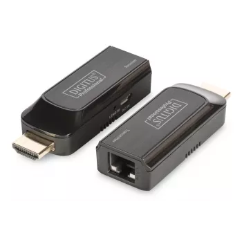 DIGITUS Mini HDMI Extender Set, Full HD 50m CAT6/6A/7, Stromversorgung über Micro-USB-Kabel, Schwarz