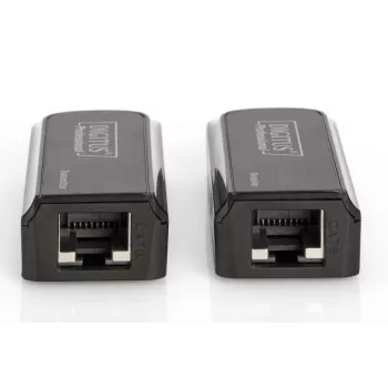 DIGITUS Mini HDMI Extender Set, Full HD 50m CAT6/6A/7, Stromversorgung über Micro-USB-Kabel, Schwarz