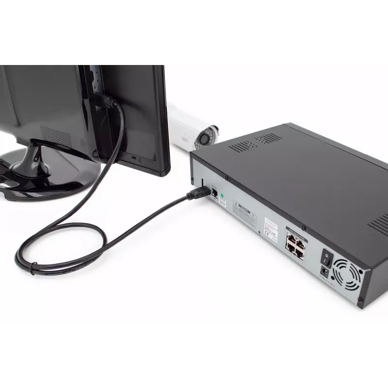 DIGITUS HDMI Premium High Speed Verbindungskabel, Typ A M/M, 1m mit Ethernet, Ultra HD 60p, schwarz