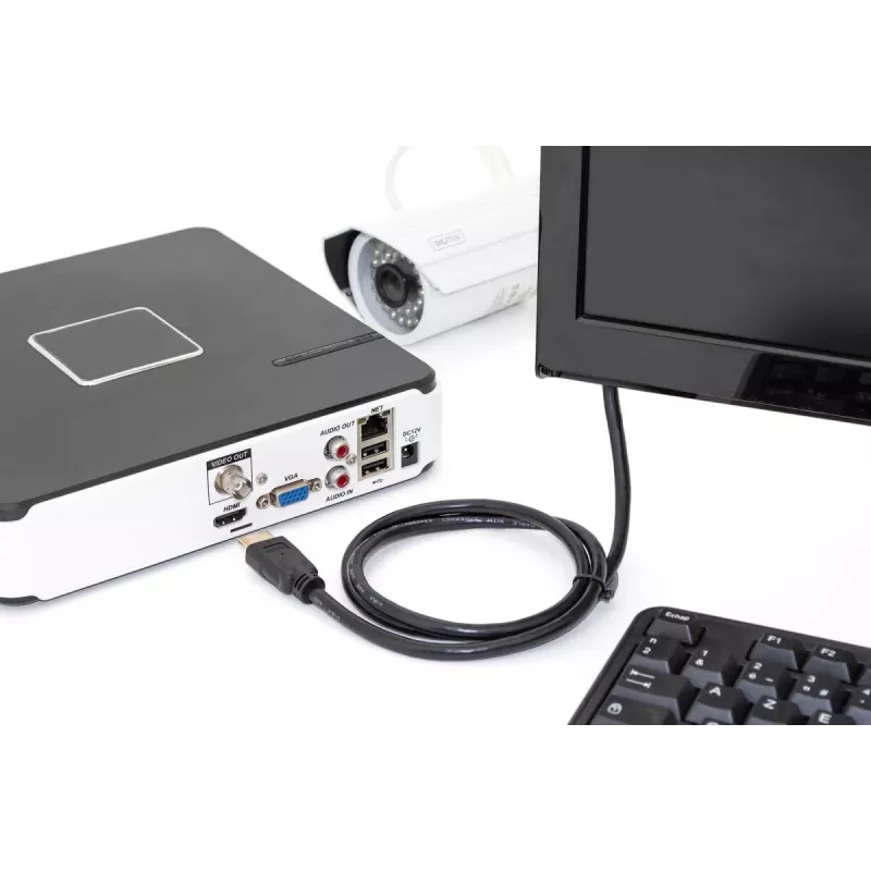 DIGITUS HDMI Premium High Speed Verbindungskabel, Typ A M/M, 1m mit Ethernet, Ultra HD 60p, schwarz