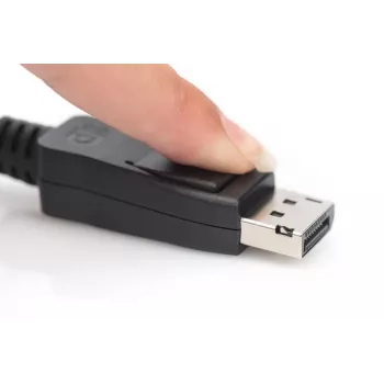 DIGITUS DisplayPort-Verbindungskabel, DP M/M, 5 m mit Verriegelung, Ultra HD 8K, Vers. 1.3/1.4, schwarz