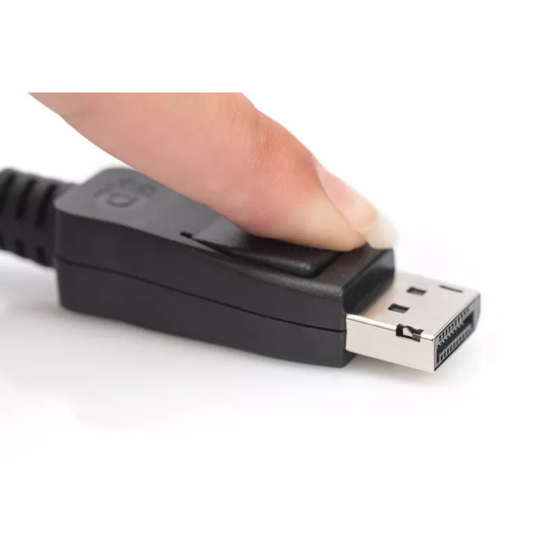 DIGITUS DisplayPort-Verbindungskabel, DP M/M, 5 m mit Verriegelung, Ultra HD 8K, Vers. 1.3/1.4, schwarz