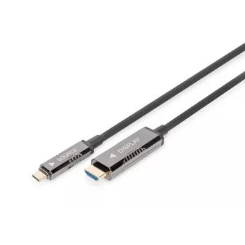 DIGITUS USB - Type C auf HDMI AOC FO Adapterkabel HDMI Version 2.0; Max 4Kx2K@60Hz; 20m