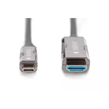 DIGITUS USB - Type C auf HDMI AOC FO Adapterkabel HDMI Version 2.0; Max 4Kx2K@60Hz; 20m