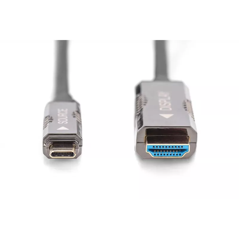 DIGITUS USB - Type C auf HDMI AOC FO Adapterkabel HDMI Version 2.0; Max 4Kx2K@60Hz; 20m