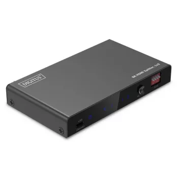 DIGITUS 1x2 HDMI Splitter - 8K/60Hz (4:4:4), Toslink, Stereo, EDID-Steuerung