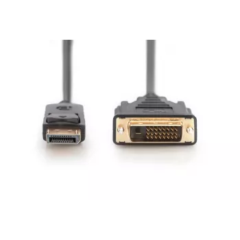 DIGITUS DisplayPort-Adapterkabel, DP - DVI (24+1) M/M, 3m mit Verriegelung, DP 1.1a kompatibel, CE schwarz