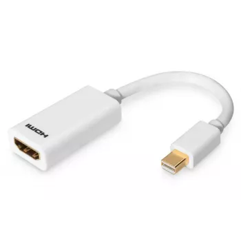 DIGITUS ASSMANN DisplayPort-Adapterkabel, Mini DP - HDMI Typ A M/F, 15 cm DP 1.1a kompatibel, CE weiß