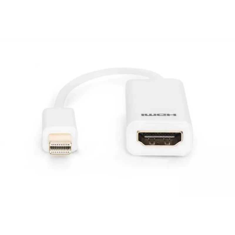 DIGITUS ASSMANN DisplayPort-Adapterkabel, Mini DP - HDMI Typ A M/F, 15 cm DP 1.1a kompatibel, CE weiß