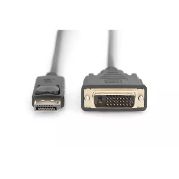 DIGITUS DisplayPort-Adapterkabel, DP - DVI (24+1) M/M, 2 m mit Verriegelung, DP 1.1a CE schwarz