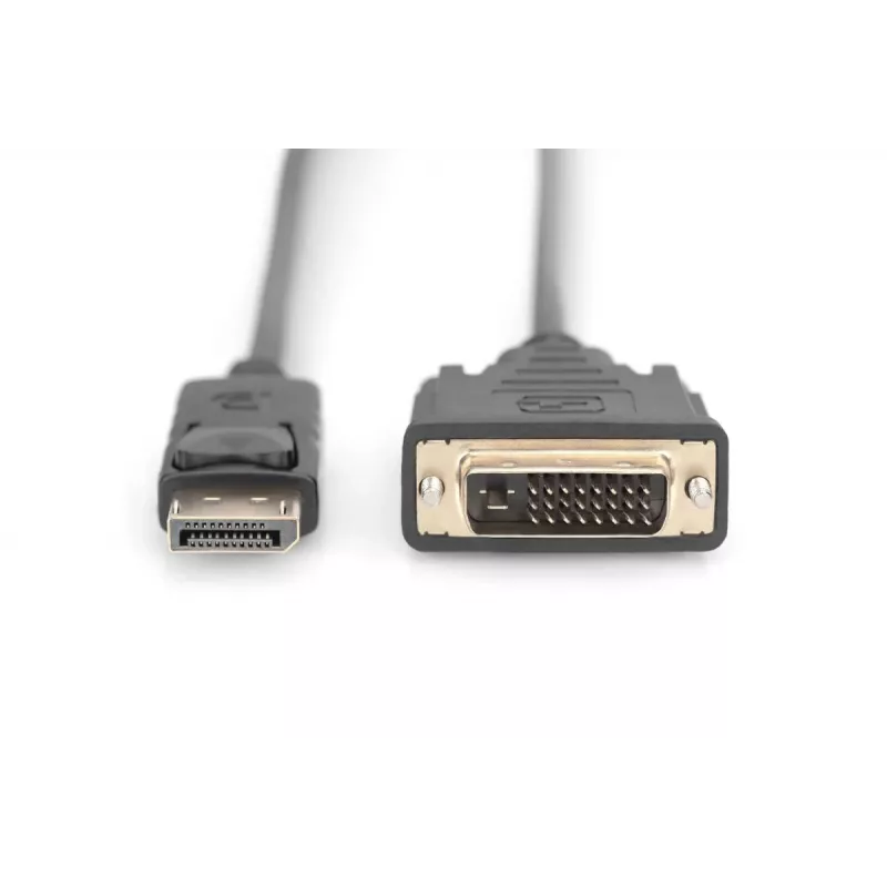 DIGITUS DisplayPort-Adapterkabel, DP - DVI (24+1) M/M, 2 m mit Verriegelung, DP 1.1a CE schwarz