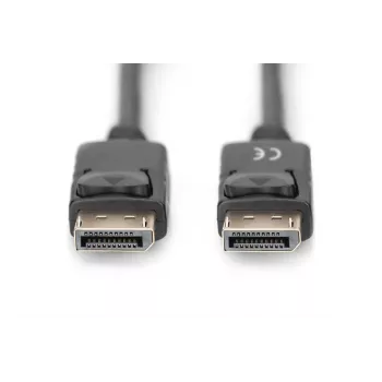 DIGITUS DisplayPort-Verbindungskabel, DP M/M, 2m mit Verriegelung, DP 1.2, Ultra HD 4K schwarz
