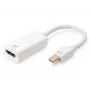 DIGITUS ASSMANN DisplayPort-Adapterkabel, Mini-DP - HDMI Typ A M/W, 20 cm HDMI Ver. 2.0, aktiv, CE, gold, weiß