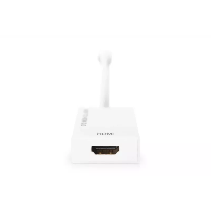 DIGITUS ASSMANN DisplayPort-Adapterkabel, Mini-DP - HDMI Typ A M/W, 20 cm HDMI Ver. 2.0, aktiv, CE, gold, weiß