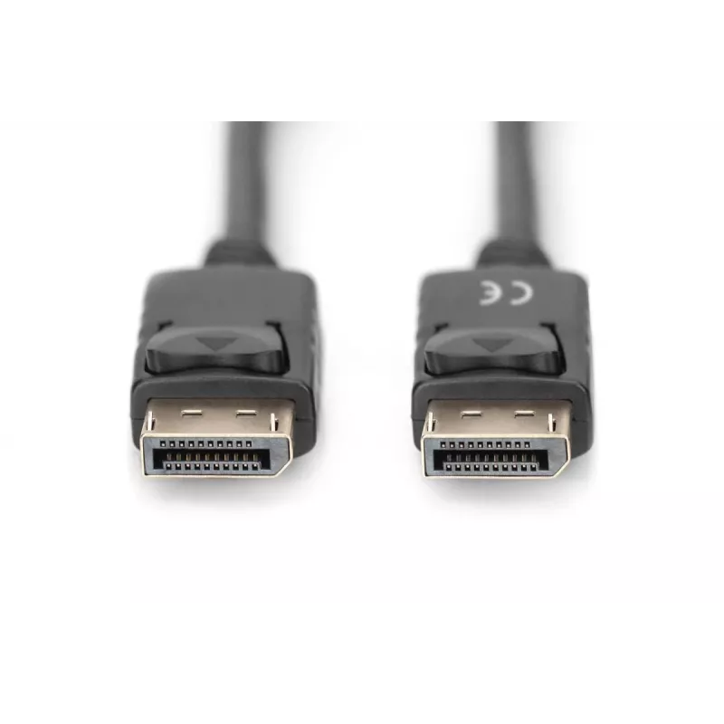 DIGITUS DisplayPort-Verbindungskabel, DP M/M, 3m mit Verriegelung, DP 1.2, Ultra HD 4K schwarz
