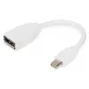 DIGITUS DisplayPort-Adapterkabel, Mini DP - DP M/F, 0,15 m, DP 1.2 konform, weiß
