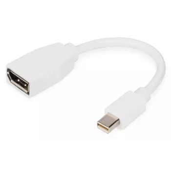DIGITUS DisplayPort-Adapterkabel, Mini DP - DP M/F, 0,15 m, DP 1.2 konform, weiß