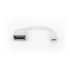 DIGITUS DisplayPort-Adapterkabel, Mini DP - DP M/F, 0,15 m, DP 1.2 konform, weiß